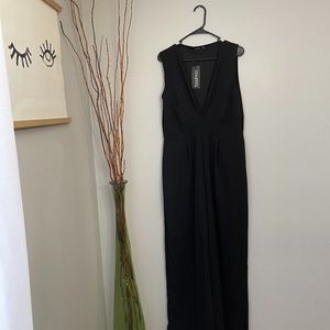 Plus Plunge Wide Leg Jumpsuit